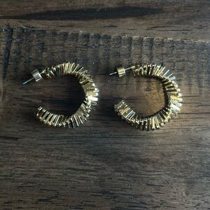 Unique Gold Tone Hoop Earrings